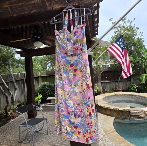 Zara Nwt Floral Halter Maxi Dress - Picture 7 of 15